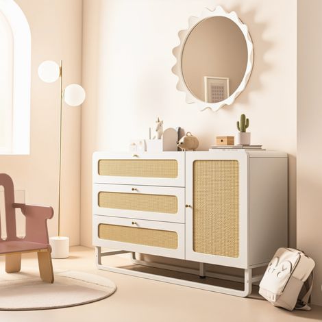Kommode Schrank Aufbewahrung 120x85x40 cm Weiß OKMYHOME (1/5)