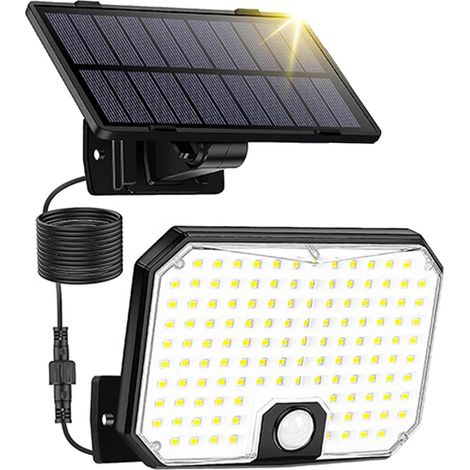 Lampes murales solaires étanches avec détecteur de mouvement, applique murale solaire fendue, appliques murales d'extérieur pour jardin, terrasse, cour, économe en énergie pour toutes les saisons (1/5)