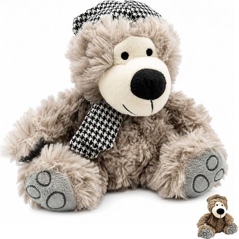 Fermaporta da pavimento in poliestere peso 1,2 kg - Accessorio decorativo per la casa - Orso con Cappello Bianco (1/5)