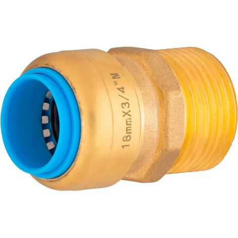 1 raccord automatique, ø18 mm, sortie mâle 3/4, pour per cuivre multicouche, plomberie chauffage (1/4)
