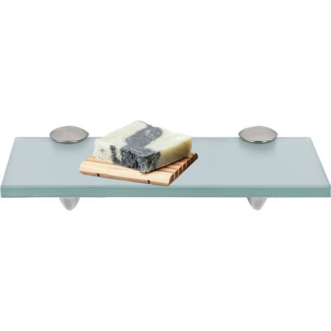 Mensola da parete in vetro 30 x 10 cm x 8 mm Satin Per cucine e bagni