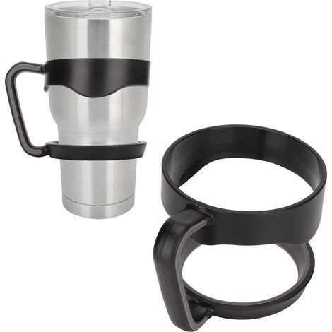 Gobelet de voiture 887 ml (30 oz) avec poignée à double anneau, motif bonhomme de neige Ice Master, avec poignée et porte-gobelet, noir (1/5)