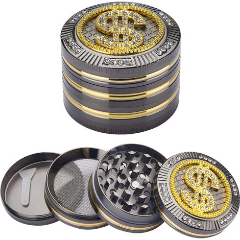 Grinder Ø50 mm 4 Livelli per Spezie Erbe e Tabacco Dollaro (1/5)
