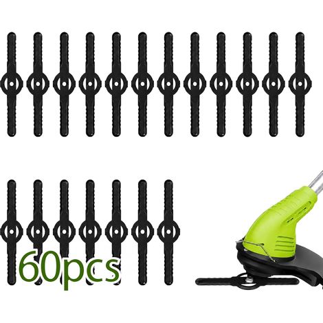 Ersatzklingen – 60 Stück – Robustes ABS-Kunststoff – Präziser Schnitt für Freischneider – Für Haus und Garten – Schwarz, 14 x 3,2 cm (1/5)