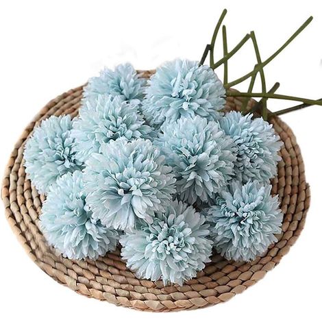 Boules de chrysanthème artificielles - 12 bouquets de fleurs en soie pour décoration de cadeau de mariage，q027