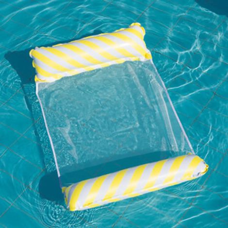 Matelas flottant 4-en-1 pour adulte, chaise lounge gonflable de piscine, hamac aquatique résistant, transat flottant polyvalent pour détente, bleu (1/5)