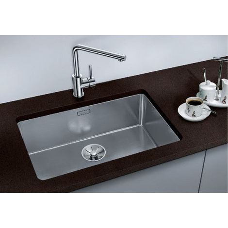 Blanco – Évier à poser 1 bac en acier inoxydable satiné – Dimensions 540 x 440 mm – Trop-plein masqué C-overflow® – SKU 522967 (1/9)