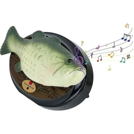 Poisson chantant électronique rigolo en plastique  Simulation de poisson musical qui chante et tape sur planche à découper  Gadget farfelu pour cadeau humoristique (1/3)