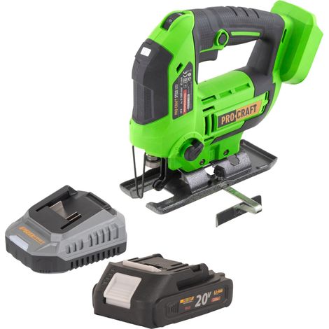 Seghetto alternativo a batteria Procraft ST22 20 V 80 mm Brushless + 1x batteria 2,0 Ah + caricabatteria
