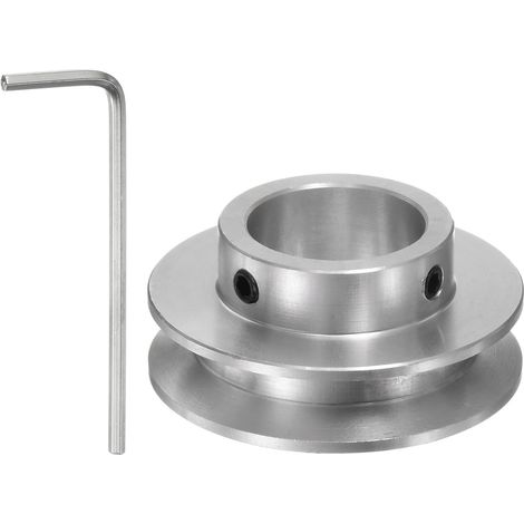 Poulie Fixe 1 Rainure - 1 Pièce - Alliage Aluminium - Transmission Courroie PU 6mm - Perceuse et Modélisme - Diamètre 40mm (1/5)