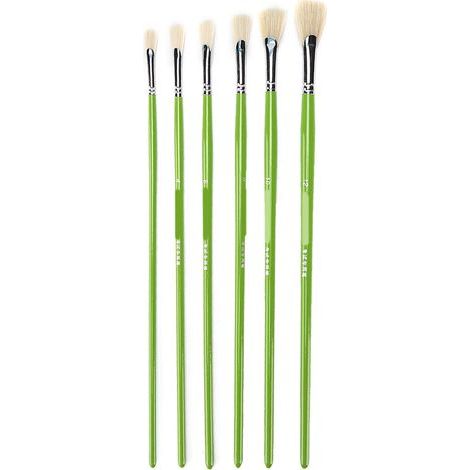 6-teiliges Pinselset aus poliertem Lindenholz, leicht zu reinigen, komfortabler Griff, Malstift zum Zeichnen von Kunstwerken (1/5)