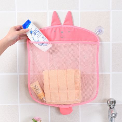 Filet de rangement douche bébé avec ventouses robustes, panier salle de bain (1/2)