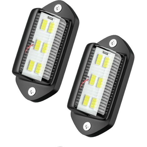 2 Stück wasserdichte LED-Kennzeichenleuchten, 6 SMD-LED-Kennzeichenleuchten hinten für 12V/24V LKW, Transporter, Anhänger, PKW, Wohnwagen (1/5)