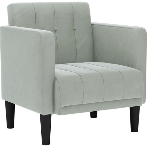 Maison Exclusive - Divano Sedia con Braccioli Grigio Chiaro 53 cm in Velluto