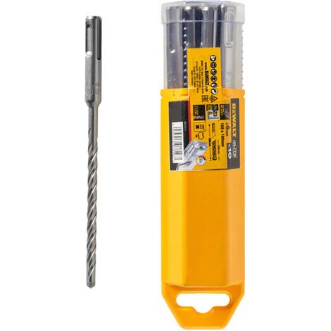 Dewalt – Forets béton SDS-Plus Carbure 10 pièces – 4 taillants pour perçage rapide – Compatible béton armé et maçonnerie – Longueur 160 mm