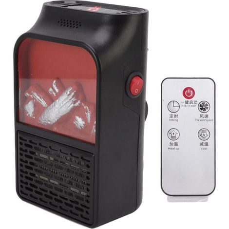 Riscaldatore a fiamma ceramica Eosnow Mini da 1000 W PTC, riscaldamento rapido, caminetto portatile silenzioso con involucro ignifugo satinato per la casa, spina UE da 220 V. (1/3)