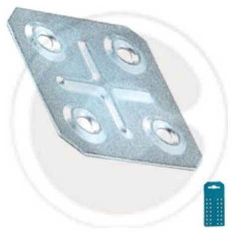 cf 10 piA ces de plaques carrA es en acier galvanisA  4 trous Plaque de plaque 4x4 cm