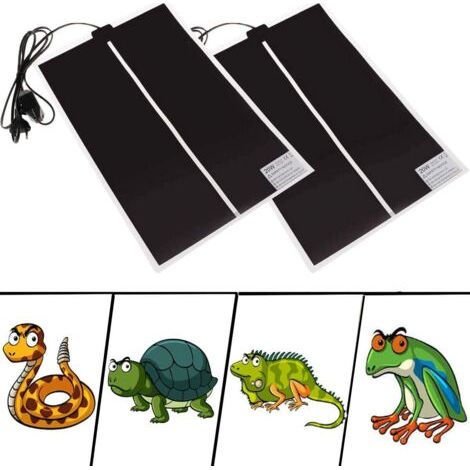 2PCS Mat Tapis Température Adjustable Chauffage Chauffant avec Réglage de la Température Tapis Chauffant pour Reptiles Serpents,Tortue,GeckosLéopard,Lézards,Araignées,Amphibien (20W) (1/5)
