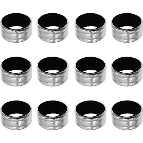 Lot de 12 bagues anti-fuites en acier inoxydable pour goulot de bouteille de vin rouge, avec rebord (argenté)-AquaForge (1/2)