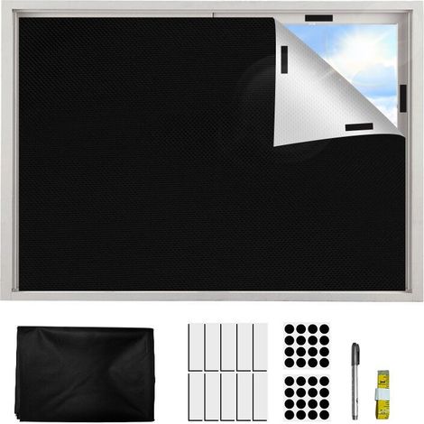 145 200 (cm) 100% rideau d'occultation portable, stores de bricolage portables, rideau d'occultation de voyage sans forage, rideau d'occultation de couverture de fenêtre solaire, approprié pour la Ch (1/5)