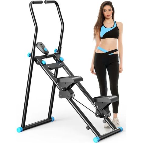 Stepper d'intérieur 2026, doté d'une fonction d'escalade verticale avec 3 niveaux de résistance réglables, appareil d'entraînement croisé avec écran LCD, pédales pliables et faciles à transporter (1/5)