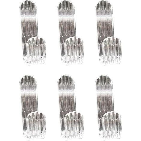 Paquet de 6 crochets de porte de douche en acrylique transparent