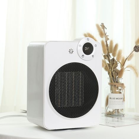 Heizung - Tischheizung, kleiner Kopf, einstellbares Schütteln, doppelter Verwendungszweck, energiesparend, elektrische Heizung mit drei Geschwindigkeiten, 17 × 23 × 12 cm YMYNY