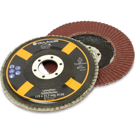 DAYTOOLS Disque abrasif à lamelles, 115 mm, grain 120, 5 pièces
