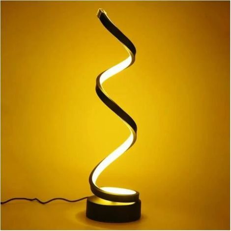 Lampe De Table LED -12W Blanc Chaud-lampe De Table à Gradation-Acrylique Créatif Design Moderne-(Noir) (1/4)