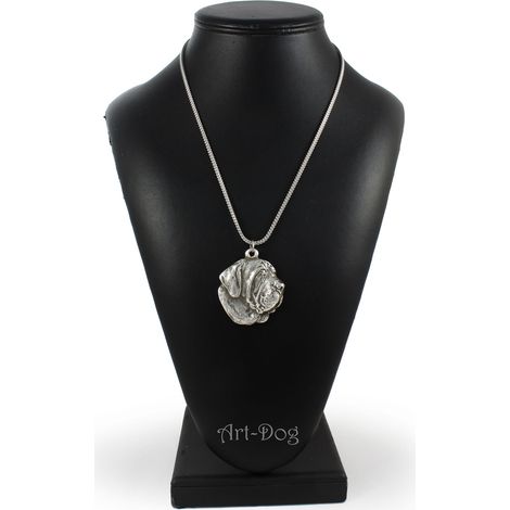 Fila Brasileiro, Mastín Brasileño - collar para perro, colgante de perro en una cadena de plata, joyería única de Art-Dog (1/5)
