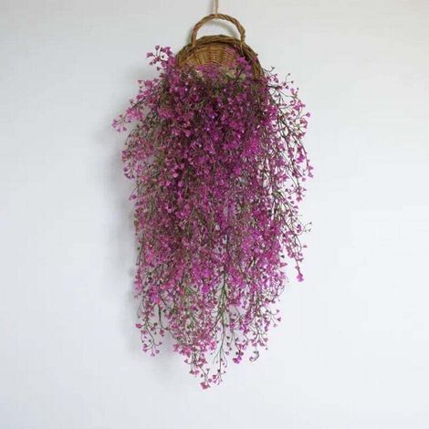 80 cm große künstliche Blume, künstliche Pflanze, Rankenstängel, Wanddekoration für Hochzeiten, Zuhause, Bars, Plastikblume (Farbe: Lila). Hinweis: Das Bild zeigt verschiedene Effekte.