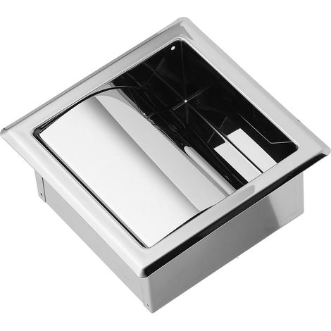 Portarrollos de papel higiénico integrado, portarrollos de papel higiénico de acero inoxidable para montaje en pared, portarrollos de papel higiénico impermeable (156 x 162 x 68 mm) (1/4)
