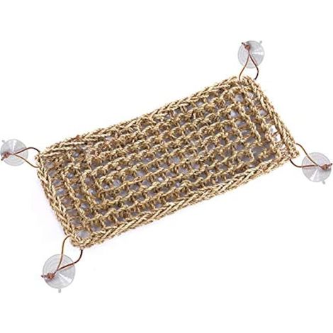 Hammock Reptile Lizard Hammock Terraristique Lézard Habitat Décor Accessoire de Décoration d'habitat en fibre d'herbe naturelle Triangle Petits Animaux Hamac Lit (1/4)