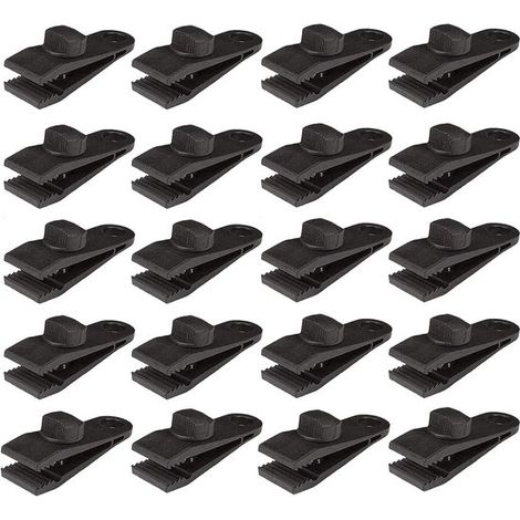 Lot de 20 pinces pour tissu - Pinces pour bâche - Clips pour bâche - Pinces pour tente - Pinces - Camping - Pinces d'extérieur - Pour auvents, tentes, bâches de caravane, pinces pour cordons élastique (1/5)