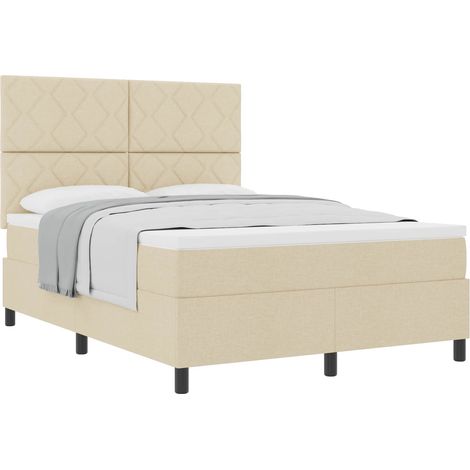 Maison Exclusive - Letto a molle con testiera Crema 160 x 200 cm Tessuto (1/5)