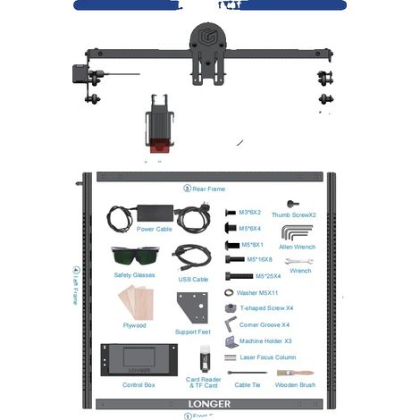 Graveur Laser, Précision Élevée, Contrôle Tactile, RAY5 PLUS LONG 10W (1/2)