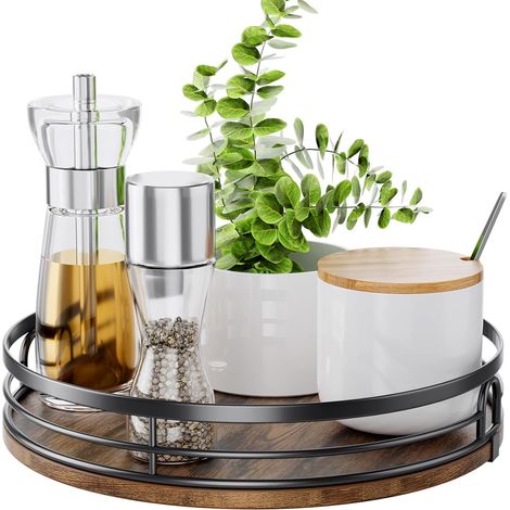 Lazy Susan 9 Inch Turntable Tray Cabinet Table Top Countertop Kitchen Pantry Spice Bathroom Decor (1/5)