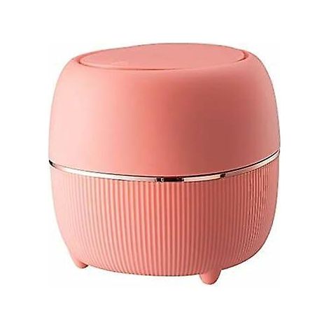 mini Poubelle De Table Avec Couvercle, Type Poussoir Rond Avec Petite Poubelle Intrieure Amovible En Plastique Pour Dessus De Table De Vanit De Sa