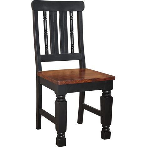 Stuhl Sheesham 45x45x98 schwarz/braun lackiert NEW BOSTON 120
