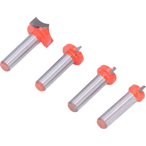 4 Fraises à Queue Ronde 8mm pour Gravure CNC, Fraises à Pointe Crochet et Angle de Coupe pour Bois et Métal