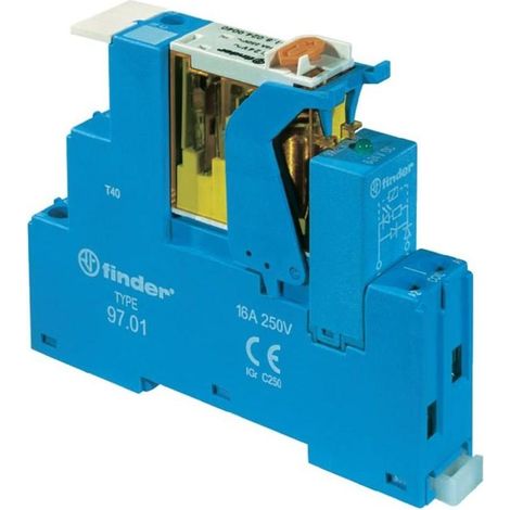 FINDER 4C0190240050SPA INTERFACE MODULAIRE 1RT 16 A 24 VDC EXTRACTEUR PLASTIQUE EN LOT DE 10 UNITÉS 4C.01.9.024.0050 (1/4)