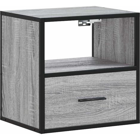 Table de chevet Cabinet de chevet Table de nuit murale sonoma gris 40x31x39,5 cm (1/5)