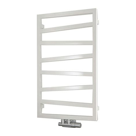 Scaldasalviette acqua calda bianco di 835mm di altezza e 500mm di larghezza - 320 Watt - ZIG835/500KDZXB (1/5)