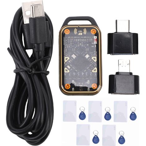 Lecteur NFC 125KHz, duplicateur de cartes d'identité intelligentes avec 5 porte-clés T5577 et cartes pour système de contrôle d'accès (1/5)