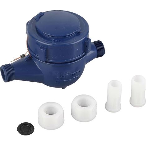 Compteur d'eau Chacerls, débitmètre DN15, adapté aux jardins et aux maisons, outil de mesure d'eau froide à débit unique en plastique 9O3KF (1/5)