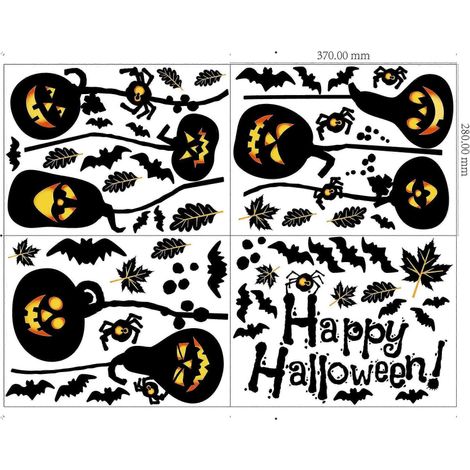 Pegatinas, Decoraciones de Halloween, Pegatinas de Halloween, Pegatinas para ventanas (1/4)