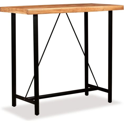 vidaXL Akazienholz - Bar-Set 5-tlg. Akazie Massivholz und Echtleder (1/5)