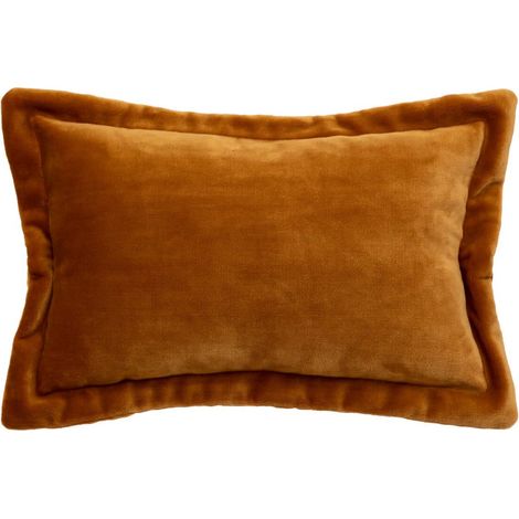 Coussin Déco Flanelle "Cuddly" 38x58cm Jaune Cumin (1/5)