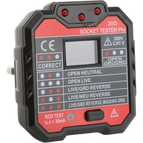 Testeur de prise 20D Détecteur de polarité Prise électrique Contrôleur de fil phase et neutre 48-250V Prise EU (1/5)
