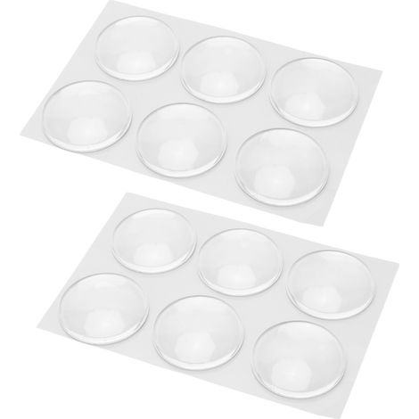 Transparenter Türschutz x12, Ø40mm, runder, selbstklebender Wandstopper aus weichem und widerstandsfähigem PU, stoßdämpfender Türgriffdämpfer. (1/5)